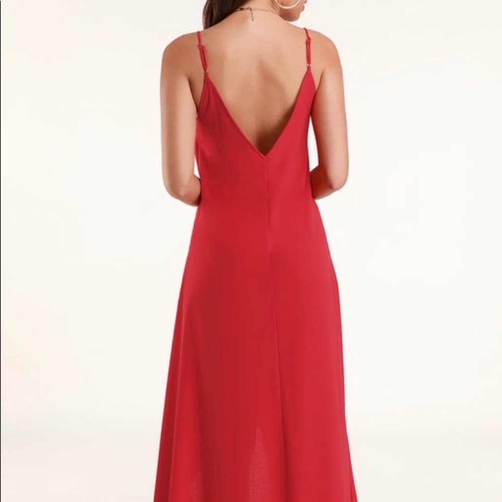 Red High-Low Maxi Dress - Picture 2 of 9